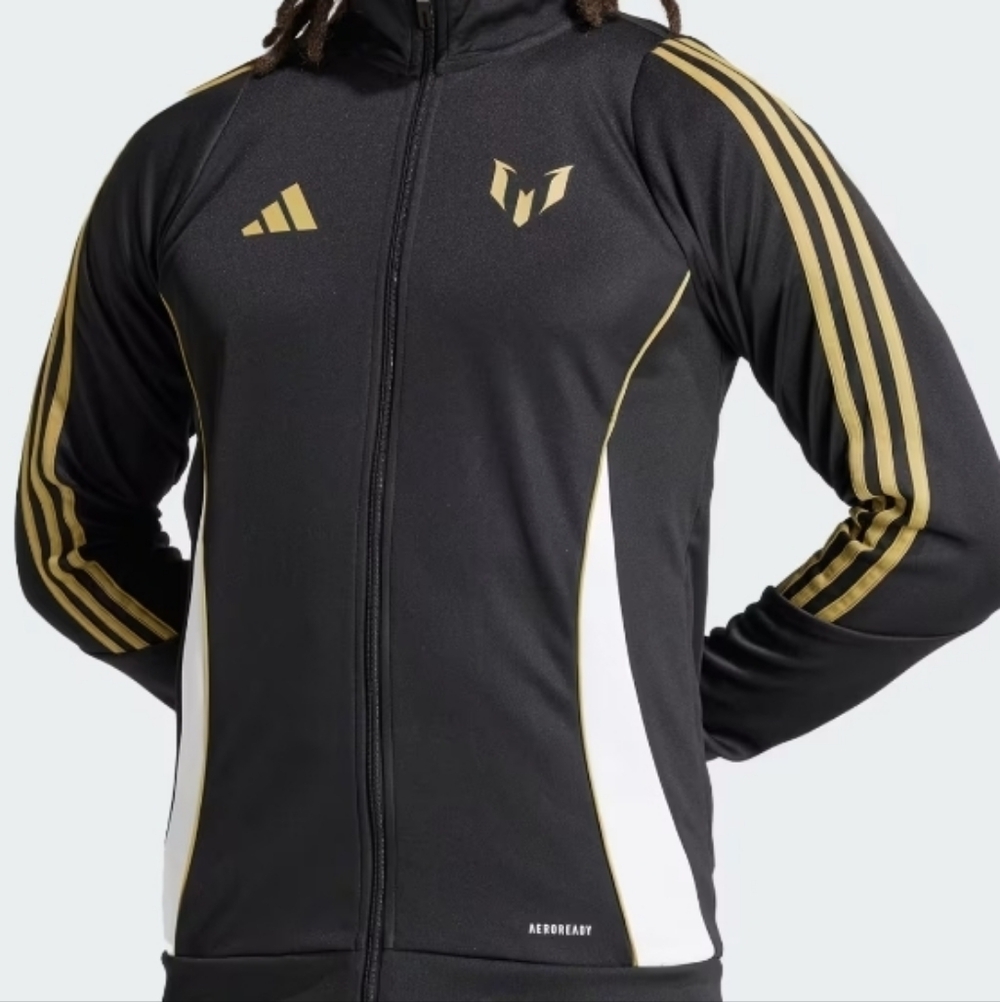 Adidas Men's Black and Gold Performance Jacket